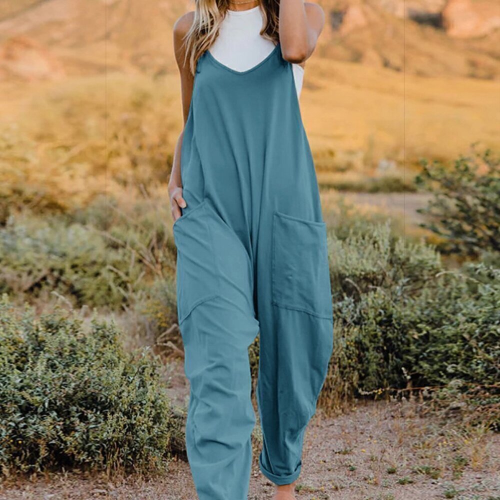 Sleeveless Jumpsuit with‎ Pockets